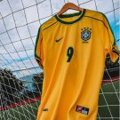 Brazil 1998 Ronaldo 9 Retro Jersey Home Soccer Retro Jersey Brazil