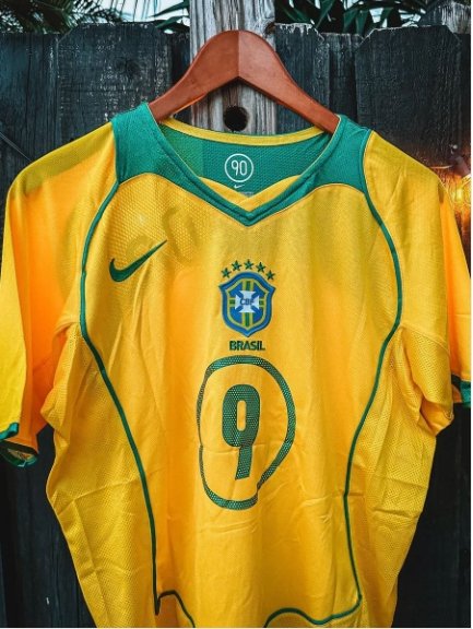 Brazil 2004 Ronaldo 9 Retro Jersey Home Soccer Retro Jersey Brazil