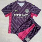 Manchester City 23-24 Jersey GoalKeeper Kids Children Soccer Shirt youth Jersey Kids Kit Man City