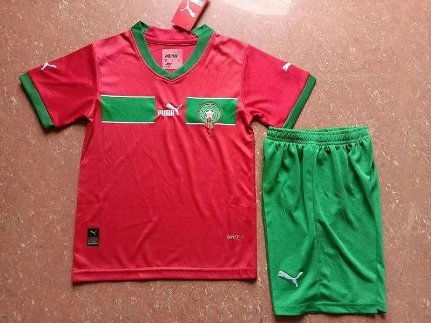 Morocco 2023 2024 Jersey Kids Home children Soccer Shirt youth Jersey Kit