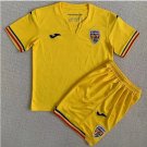 Romania 23-24 Jersey Home Kids Children Soccer Shirt youth Jersey Kit Romania