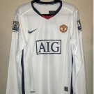 Ronaldo Manchester United 200809 Retro Jersey Away Soccer Retro Long sleeve Jersey M-U