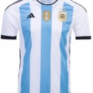Argentina Three Star World Cup 2022 2023 Home Men Football Soccer Shirt Jersey 22-23