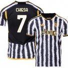 CHIESA #7 Juventus 2023 2024 Home Men Football Soccer Shirt Jersey 23-24