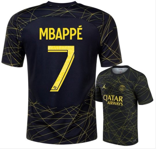 MBAPPE #7 Paris Saint Germain 2022 2023 4th Fourth Men Football Soccer Shirt Jersey 22-23
