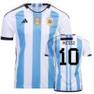 MESSI #10 Argentina Three Star World Cup 2022 2023 Home Men Football Soccer Shirt Jersey 22-23