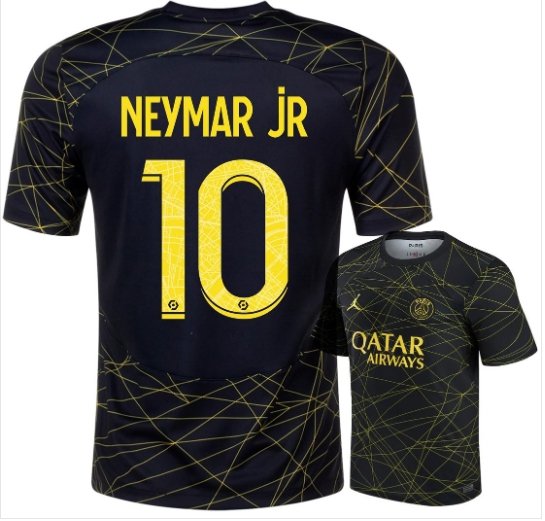 NEYMAR JR #10 Paris Saint Germain 2022 2023 4th Fourth Men Football Soccer Shirt Jersey 22-23
