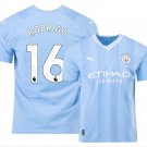 RODRIGO #16 Manchester City 2023 2024 Home Men Football Soccer Shirt Jersey 23-24