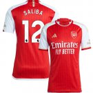 SALIBA #12 Arsenal 2023 2024 Home Men Football Soccer Shirt Jersey 23-24