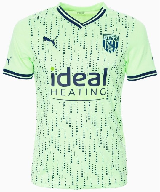 West Bromwich Albion 2023 2024 Away Lime Men Football Soccer Shirt Jersey 23-24