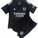 Kids Arsenal FC Black Goalkeeper Shirt Jersey Kit 23-24 Youth Soccer Football 2023-2024