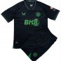 Kids Aston Villa Black Goalkeeper Shirt Jersey Kit 23-24 Youth Soccer Football 2023-2024