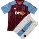 Kids Aston Villa Home Shirt Jersey Kit 23-24 Youth Soccer Football 2023-2024