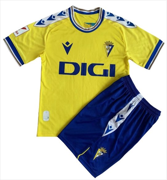 Kids Cadiz CF Home Shirt Jersey Kit 23-24 Youth Soccer Football 2023-2024