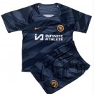 Kids Chelsea Black Goalkeeper Shirt Jersey Kit 23-24 Youth Soccer Football 2023-2024