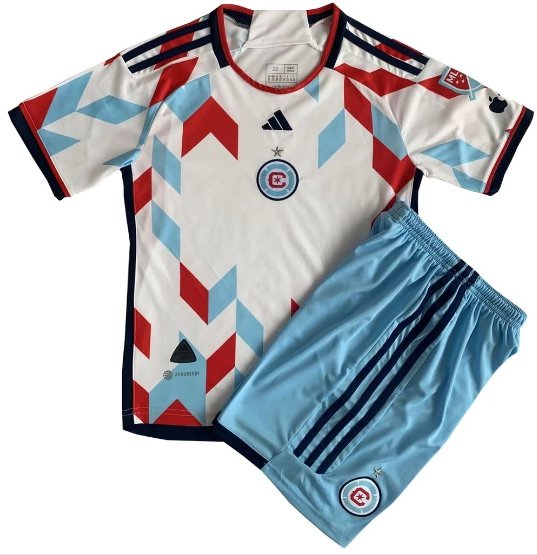 Kids Chicago Fire FC Home Shirt Jersey Kit 23-24 Youth Soccer Football 2023-2024
