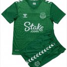 Kids Everton Green Goalkeeper Shirt Jersey Kit 23-24 Youth Soccer Football 2023-2024