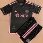 Kids Inter Miami Away Black Shirt Jersey Kit 23-24 Youth Soccer Football 2023-2024