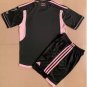 Kids Inter Miami Away Black Shirt Jersey Kit 23-24 Youth Soccer Football 2023-2024