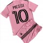 Kids MESSI #10 Inter Miami Home Pink Shirt Jersey Kit 23-24 Youth Soccer Football 2023-2024