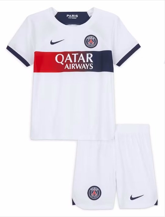 Kids Paris Saint Germain Away Shirt Jersey Kit 23-24 Youth Soccer Football 2023-2024