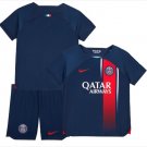 Kids Paris Saint Germain Home Shirt Jersey Kit 23-24 Youth Soccer Football 2023-2024