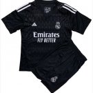 Kids Real Madrid Black Goalkeeper Shirt Jersey Kit 23-24 Youth Soccer Football 2023-2024