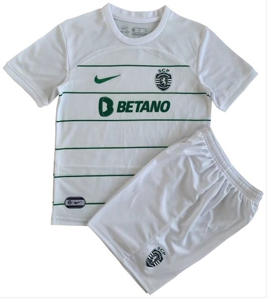 Kids Sporting CP Lisbon Away Shirt Jersey Kit 23-24 Youth Soccer Football 2023-2024