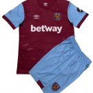 Kids West Ham United Home Shirt Jersey Kit 23-24 Youth Soccer Football 2023-2024
