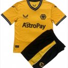 Kids Wolverhampton Wanderers Home Shirt Jersey Kit 23-24 Youth Soccer Football 2023-2024