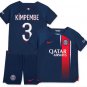 KIMPEMBE #3 Paris Saint Germain Kids Home Shirt Jersey Kit 23-24 Youth Soccer Football 2023-2024