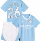 MAHREZ #26 Manchester City Kids Home Shirt Jersey Kit 23-24 Youth Soccer Football 2023-2024