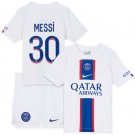 MESSI #30 Paris Saint Germain Kids 3rd Third Shirt Jersey Kit 22-23 Youth Soccer Football 2022-2023