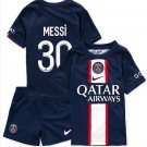 MESSI #30 Paris Saint Germain Kids Home Shirt Jersey Kit 22-23 Youth Soccer Football 2022-2023