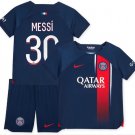 MESSI #30 Paris Saint Germain Kids Home Shirt Jersey Kit 23-24 Youth Soccer Football 2023-2024
