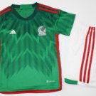 Mexico Kids World Cup Home Shirt Jersey Kit 22-23 Youth Soccer Football 2022-2023