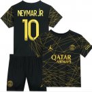 NEYMAR JR #10 Paris Saint Germain Kids 4th Fourth Shirt Jersey 22-23 Youth Soccer Football 2022-2023