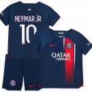 NEYMAR JR #10 Paris Saint Germain Kids Home Shirt Jersey Kit 23-24 Youth Soccer Football 2023-2024