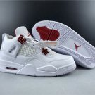 Air Jordan 4 White University Red-Metallic Silver