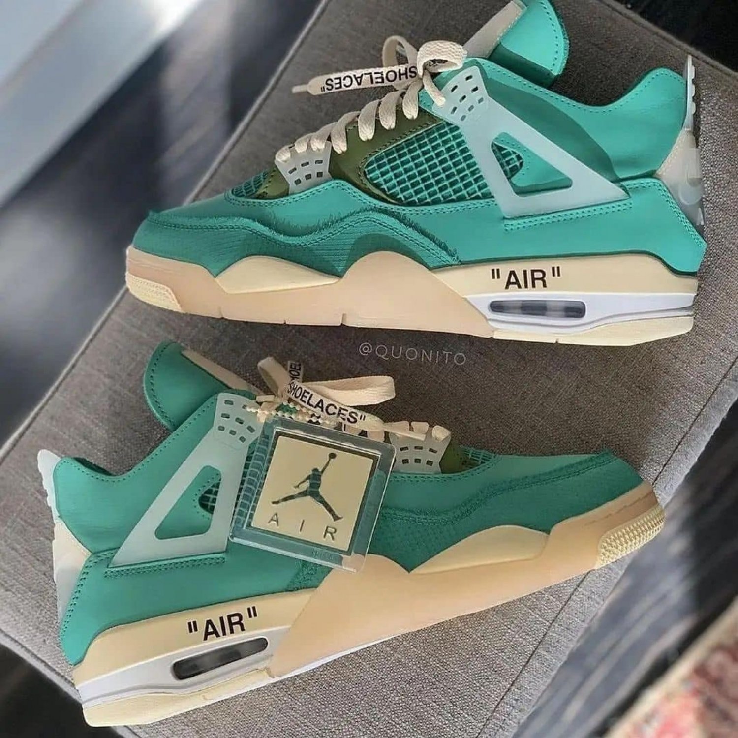 Nike Air Jordan 4 Off White Sail NeptuneTiffany Green_1