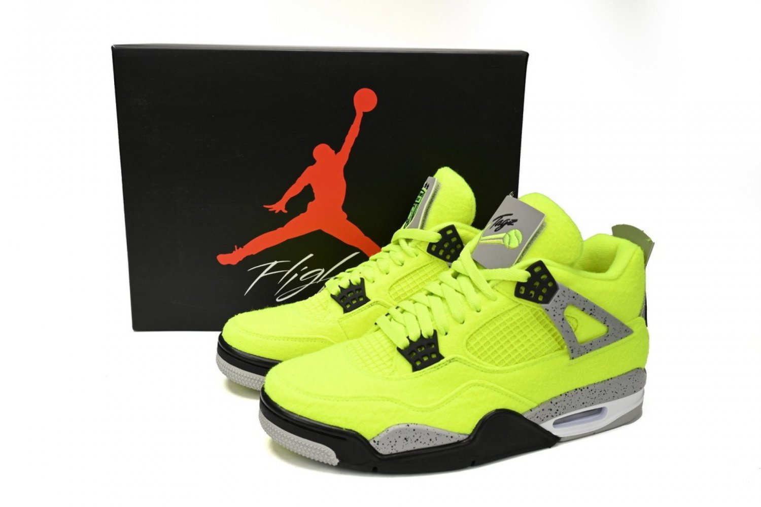 Nike Air Jordan 4 Plush Fluorescent Yellow x Tagz