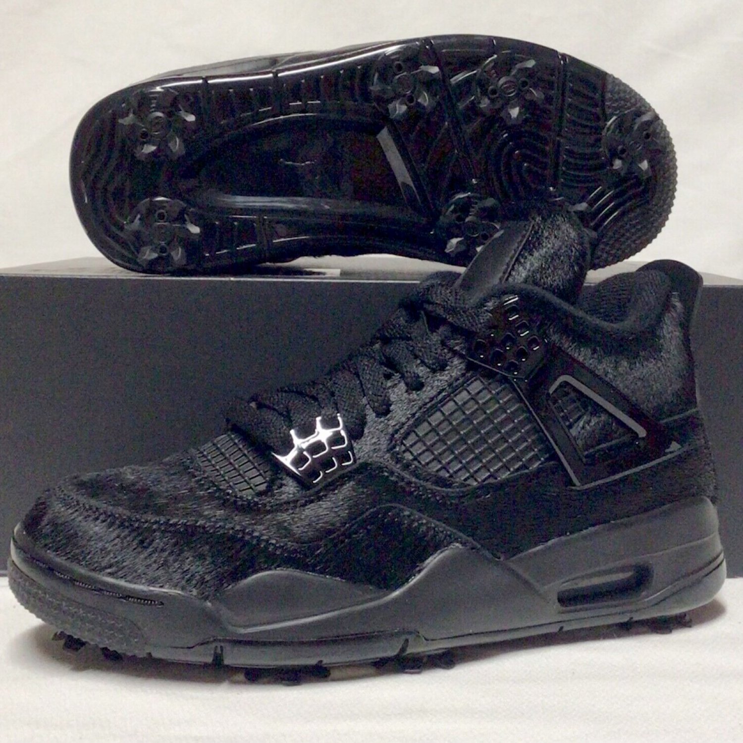 NIKE AIR Jordan 4 Retro GOLF &acirc;�� BLACK CAT PONY HAIR &acirc;��