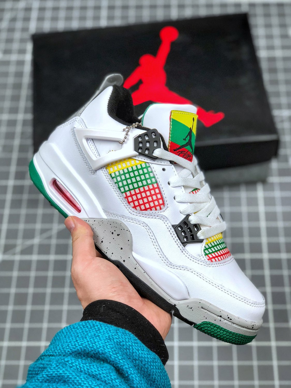 Nike Air Jordan 4 Retro Lucid Green Rasta