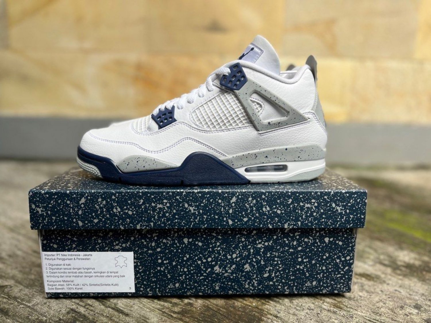 NIKE Air Jordan 4 Retro White Midnight Navy
