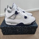 Nike Air Jordan 4 White Midnight Navy Light Smoke Grey Fire Red