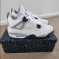 Nike Air Jordan 4 White Midnight Navy Light Smoke Grey Fire Red