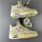 Off-White x Nike Air Jordan 4 Retro Sail  Muslin-White-Black