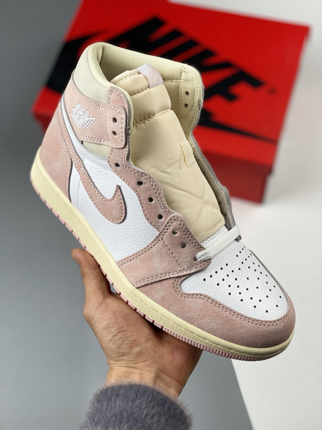 jordan 1 high &Atilde;&cent;&Acirc;�&Acirc;�washed pink&Atilde;&cent;&Acirc;�&Acirc;� atmospherewhitemuslinsail