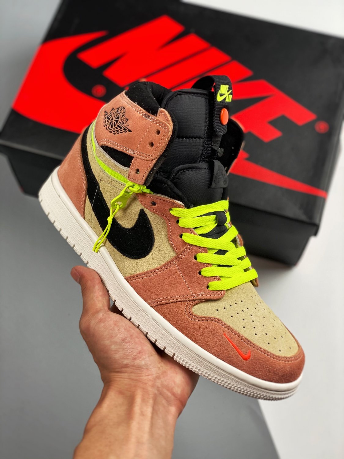 jordan 1 high switch peach neon cw6576-800