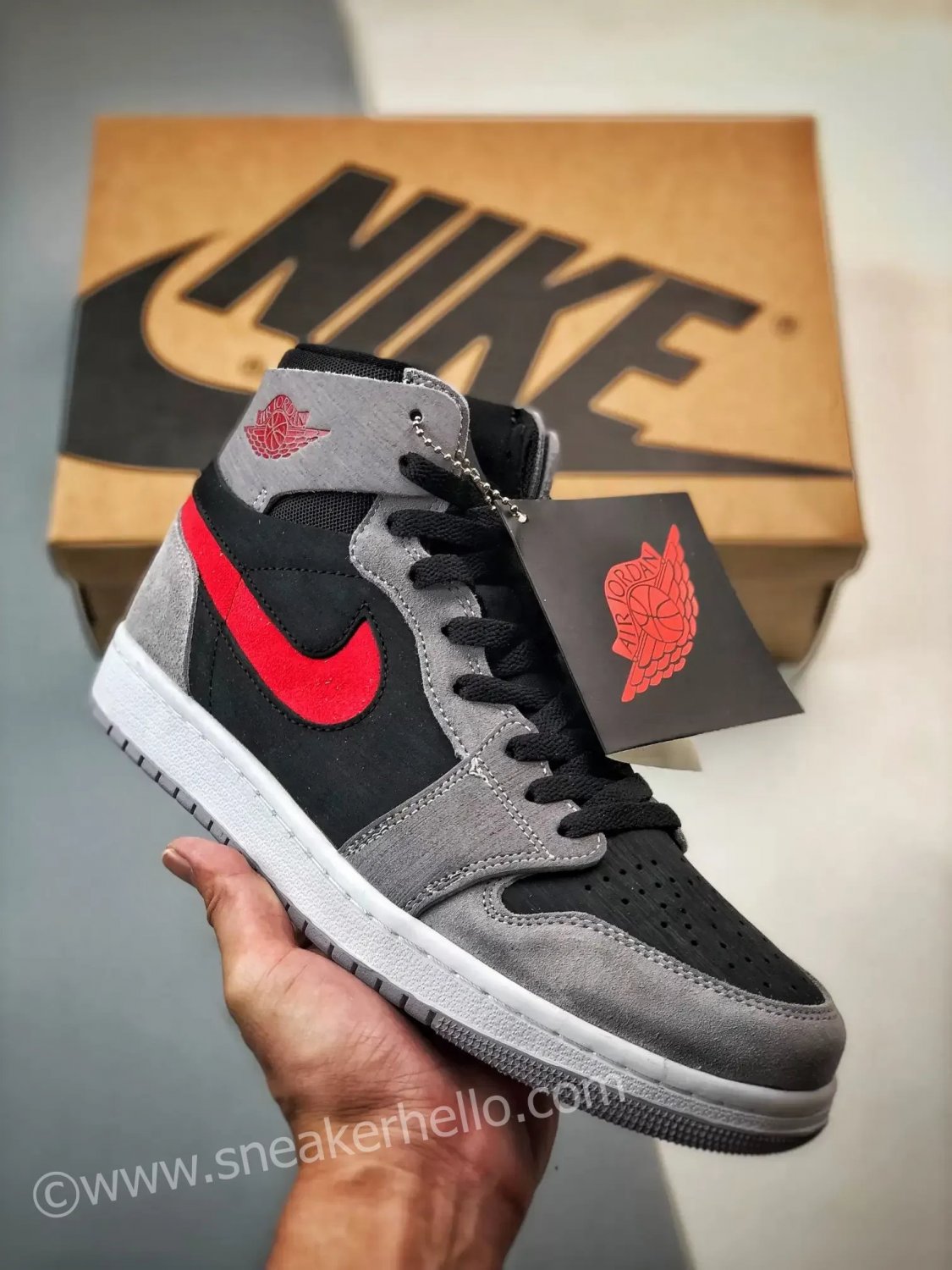 jordan 1 high zoom cmft 2 blackfire red-cement grey-white dv1307-060